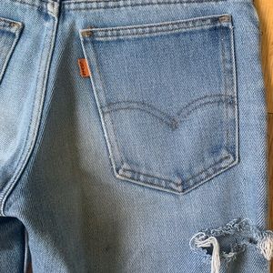 VINTAGE 70s Levi’s ORANGE TAB distressed flare jeans